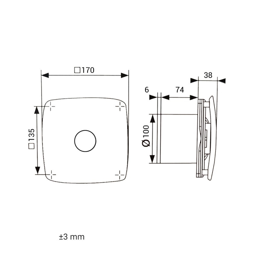 Dalap 41093 - Wentylator osiowy 100 ONYX 14W/230V