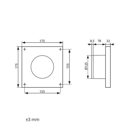 Dalap 41096 - Wentylator osiowy 125 DARK 10W/230V