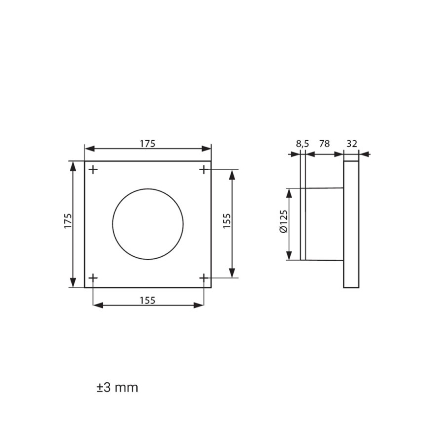 Dalap 41096 - Wentylator osiowy 125 DARK 10W/230V