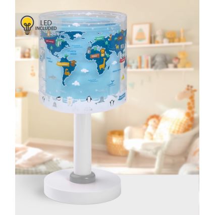 Dalber 40671 - Lampka dziecięca LED WORLD 1xG4/4W/230V niebieska