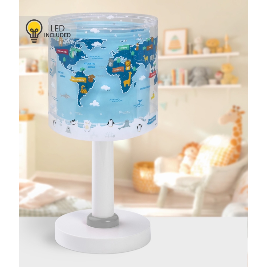 Dalber 40671 - Lampka dziecięca LED WORLD 1xG4/4W/230V niebieska