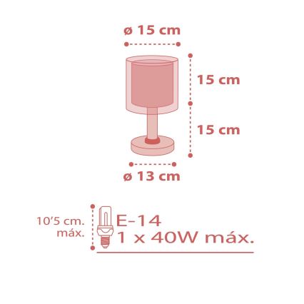 Dalber 41001S - Lampka dziecięca DOTS 1xE14/40W/230V