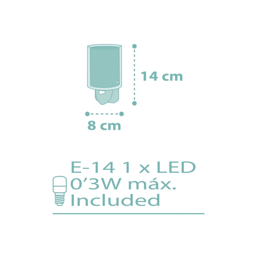 Dalber 41005H - LED Lampka do gniazda DOTS 1xE14/0,3W/230V