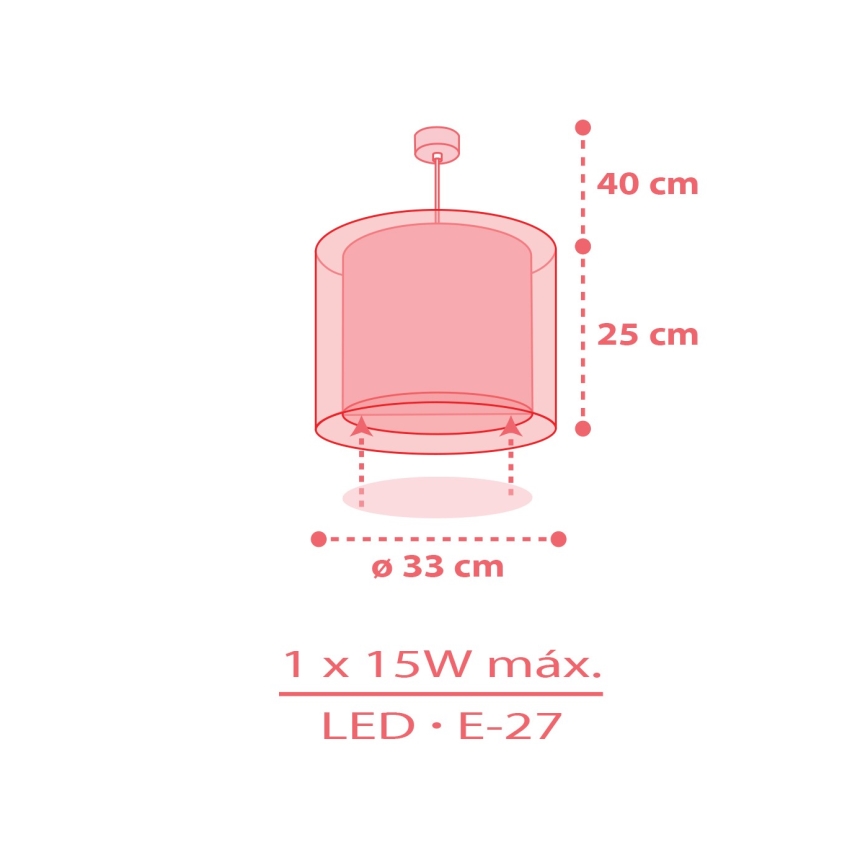 Dalber 41192 - Dziecięcy żyrandol RAINBOW 1xE27/15W/230V wielobarwny