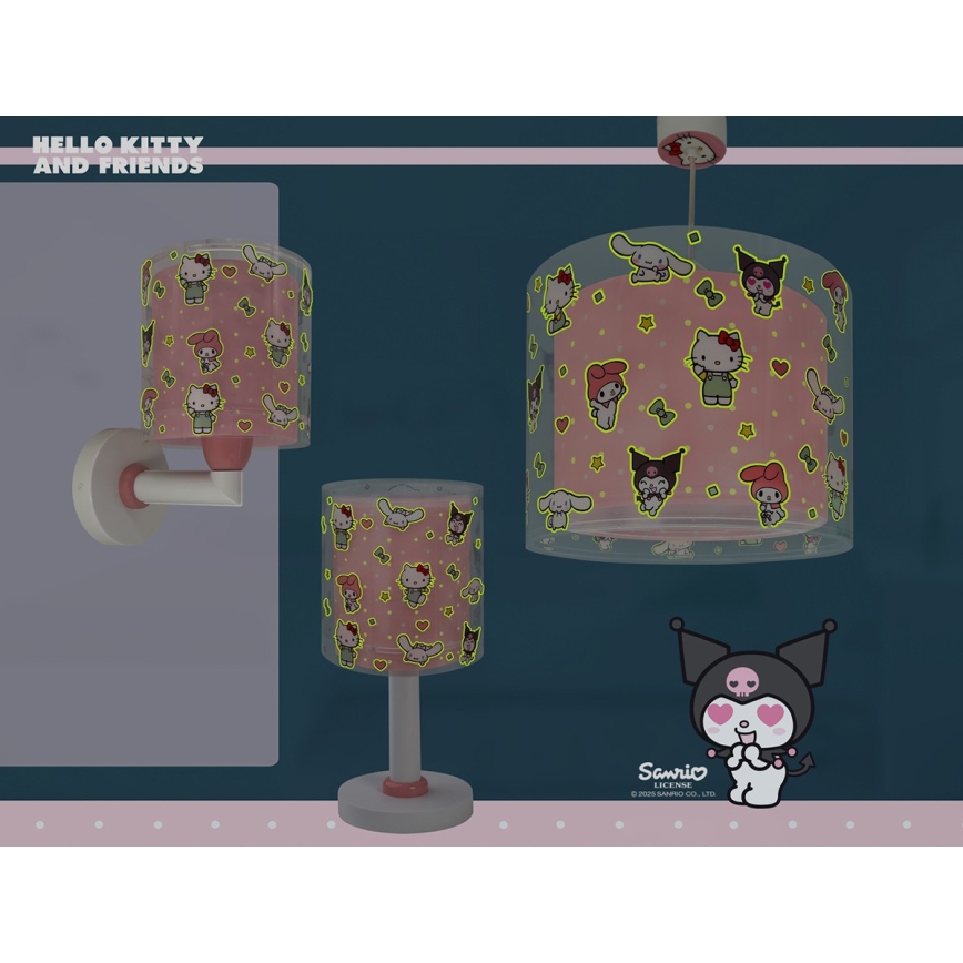 Dalber 41251 - LED lampka dziecięca HELLO KITTY&FRIENDS 1xG4/4W/230V różowa