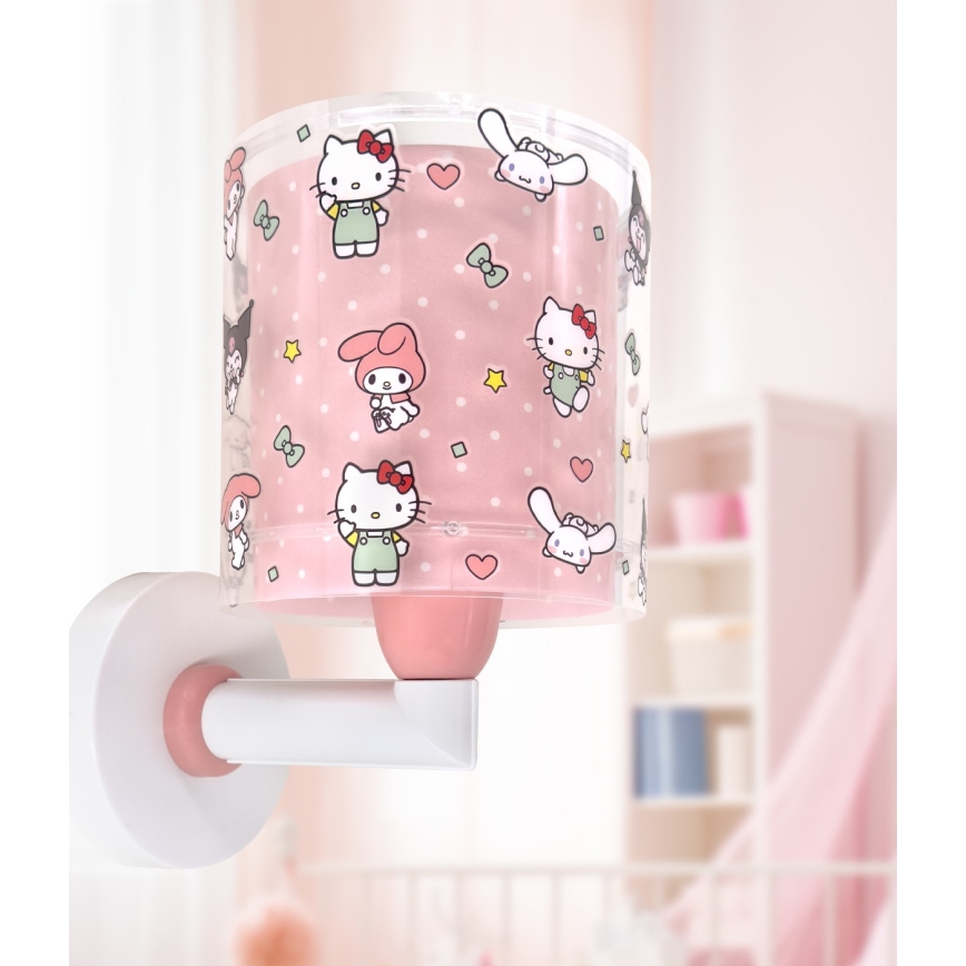 Dalber 41259 - Dziecięca lampa ścienna HELLO KITTY&FRIENDS 1xE27/15W/230V różowa