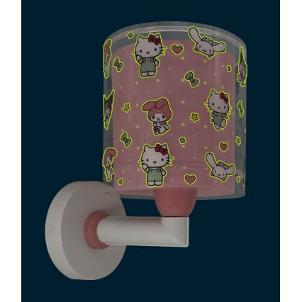 Dalber 41259 - Dziecięca lampa ścienna HELLO KITTY&FRIENDS 1xE27/15W/230V różowa