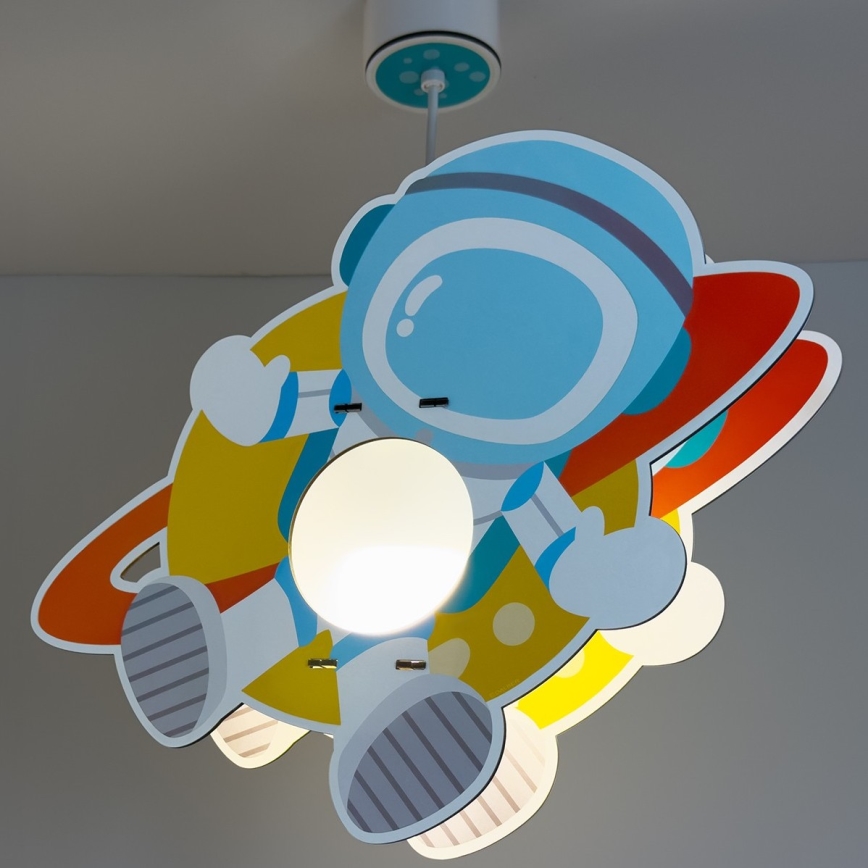 Dalber 41347 - Żyrandol dziecięcy ASTRONAUT 1xE27/15W/230V