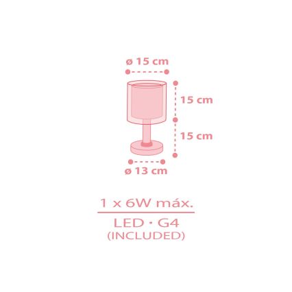 Dalber 41571S - Lampka dziecięca LED BABY TEDDY 1xG4/4W/230V różowa