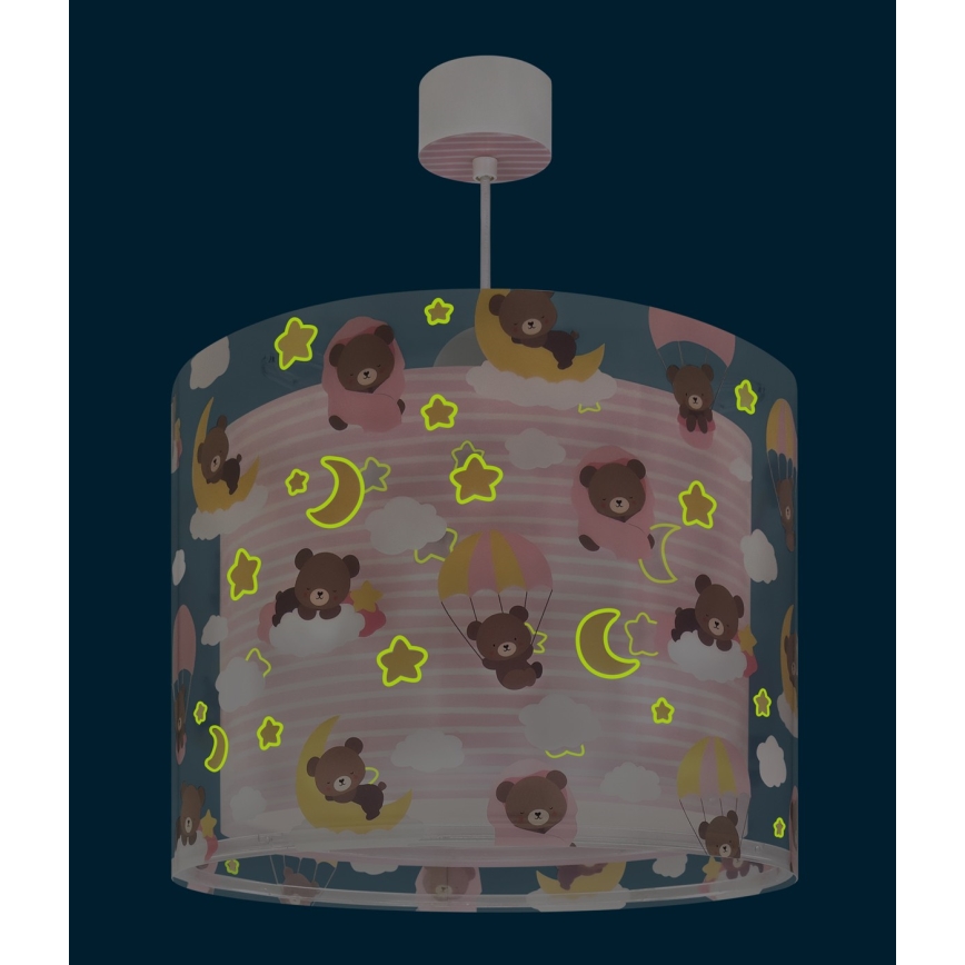 Dalber 41572S - Żyrandol dziecięcy BABY TEDDY 1xE27/15W/230V różowy