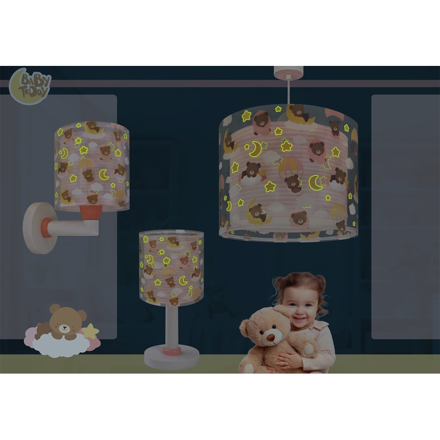 Dalber 41572S - Żyrandol dziecięcy BABY TEDDY 1xE27/15W/230V różowy