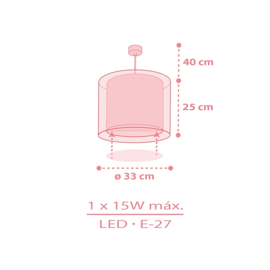 Dalber 41572S - Żyrandol dziecięcy BABY TEDDY 1xE27/15W/230V różowy