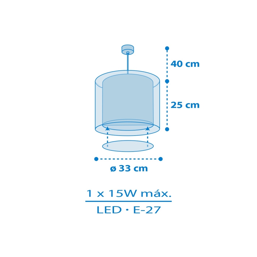 Dalber 41572T - Żyrandol dziecięcy BABY TEDDY 1xE27/15W/230V niebieski