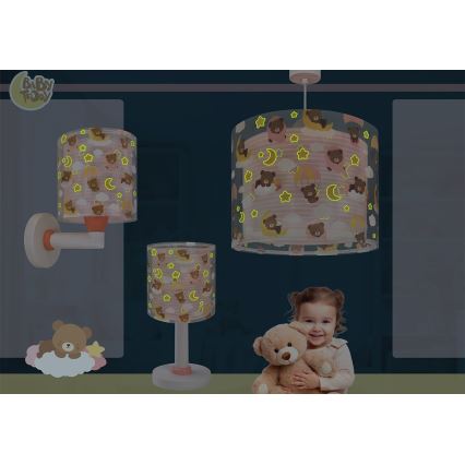 Dalber 41579S - Kinkiet dziecięcy BABY TEDDY 1xE27/15W/230V różowy