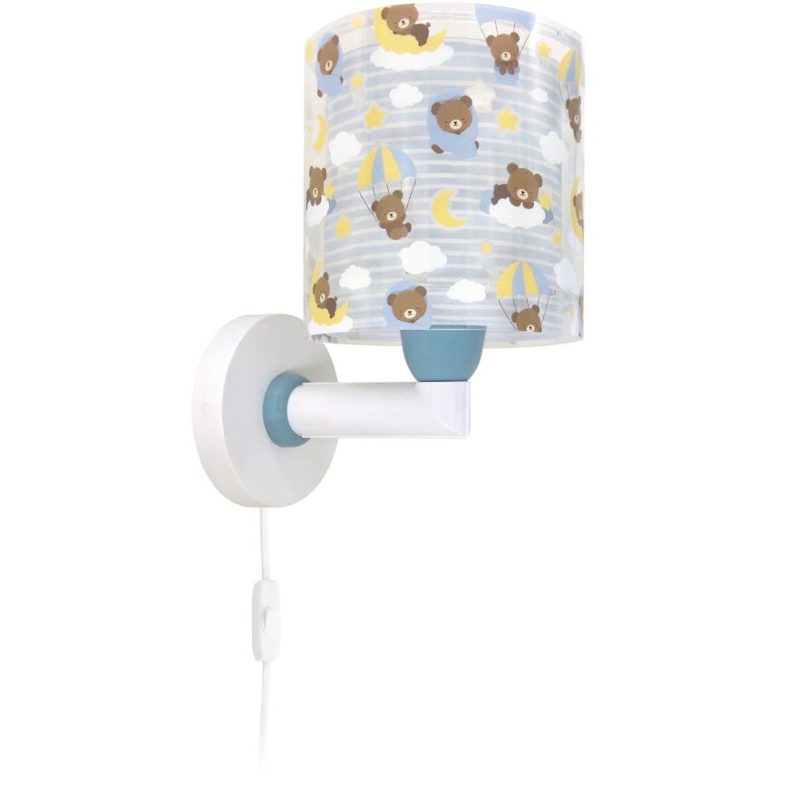 Dalber 41579T - Dziecięca lampa ścienna BABY TEDDY 1xE27/15W/230V niebieska