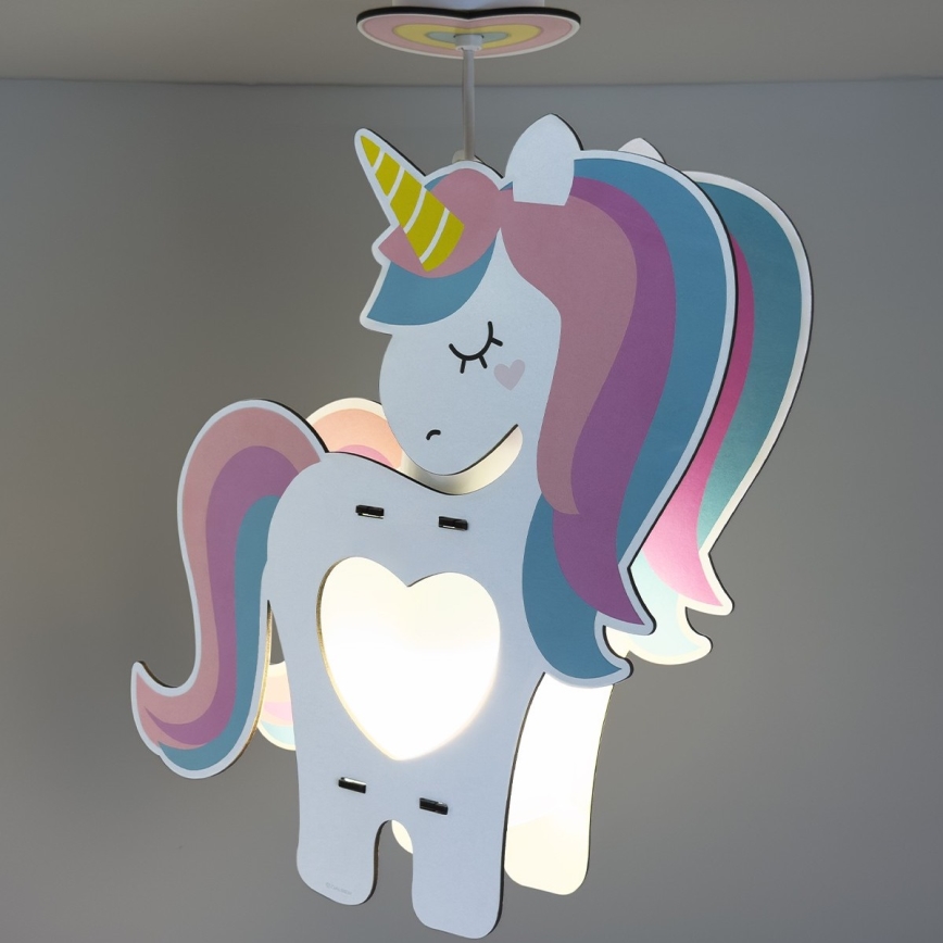 Dalber 41597 - Żyrandol dziecięcy UNICORN 1xE27/15W/230V