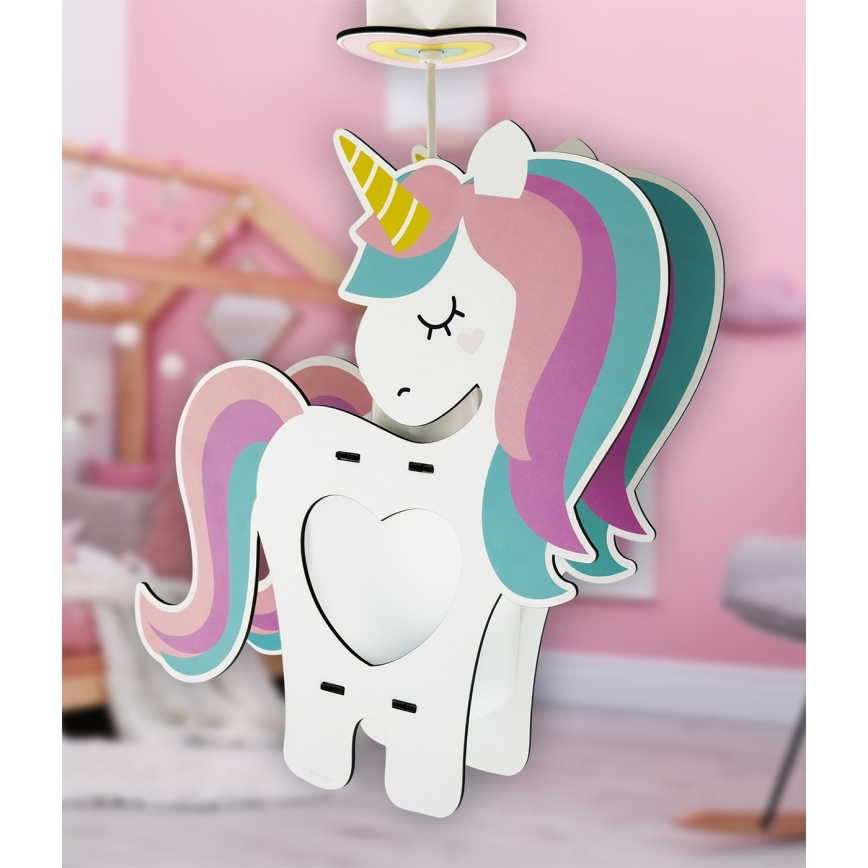 Dalber 41597 - Żyrandol dziecięcy UNICORN 1xE27/15W/230V