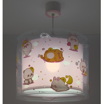 Dalber 41762S - Dziecięca lampa sufitowa KAWAII FRIENDS 1xE27/15W/230V różowa