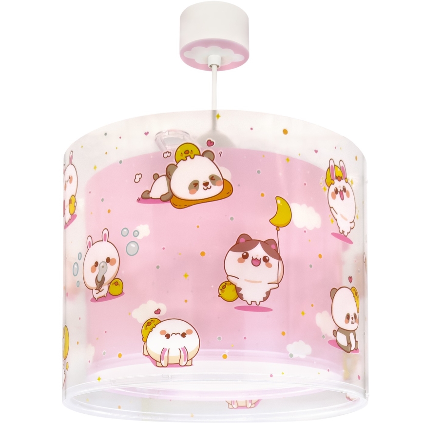 Dalber 41762S - Dziecięca lampa sufitowa KAWAII FRIENDS 1xE27/15W/230V różowa