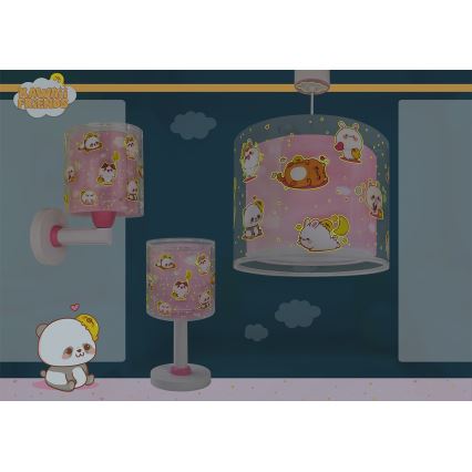 Dalber 41762S - Dziecięca lampa sufitowa KAWAII FRIENDS 1xE27/15W/230V różowa