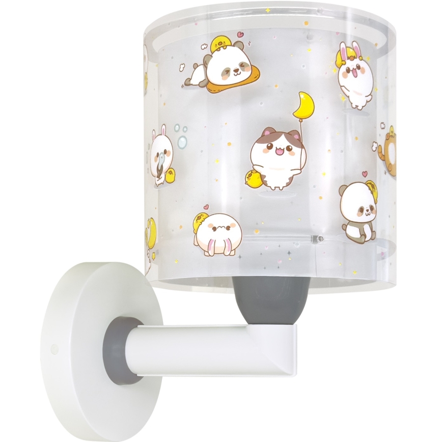 Dalber 41769E - Dziecięca lampa ścienna KAWAII FRIENDS 1xE27/15W/230V szara