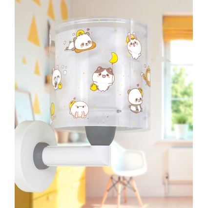 Dalber 41769E - Dziecięca lampa ścienna KAWAII FRIENDS 1xE27/15W/230V szara