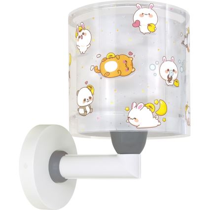 Dalber 41769E - Dziecięca lampa ścienna KAWAII FRIENDS 1xE27/15W/230V szara