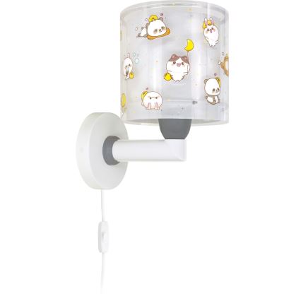 Dalber 41769E - Dziecięca lampa ścienna KAWAII FRIENDS 1xE27/15W/230V szara