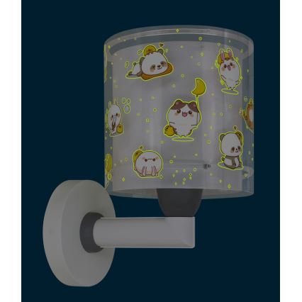 Dalber 41769E - Dziecięca lampa ścienna KAWAII FRIENDS 1xE27/15W/230V szara