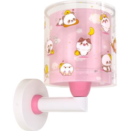 Dalber 41769S - Dziecięca lampa ścienna KAWAII FRIENDS 1xE27/15W/230V różowa