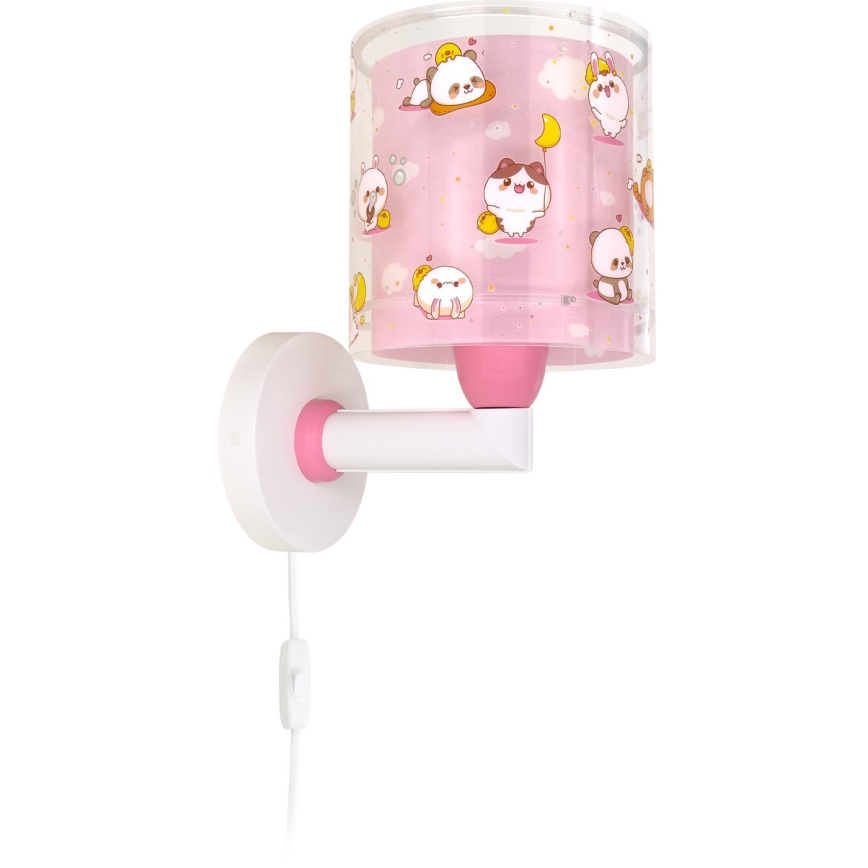 Dalber 41769S - Dziecięca lampa ścienna KAWAII FRIENDS 1xE27/15W/230V różowa