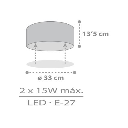 Dalber 42006E - Plafon dziecięcy COLOR LIGHT 2xE27/15W/230V biały