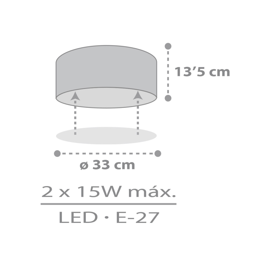 Dalber 42006E - Plafon dziecięcy COLOR LIGHT 2xE27/15W/230V biały