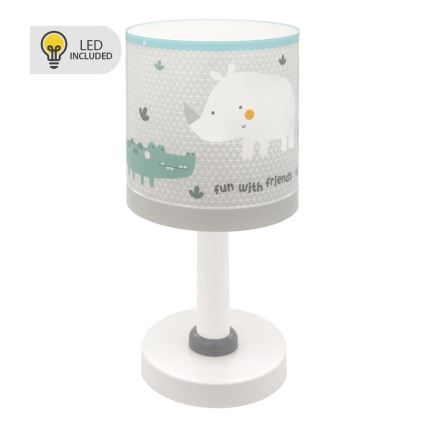 Dalber 60621N - LED lampka dziecięca RHINO&CROCO 1xG4/4W/230V szara