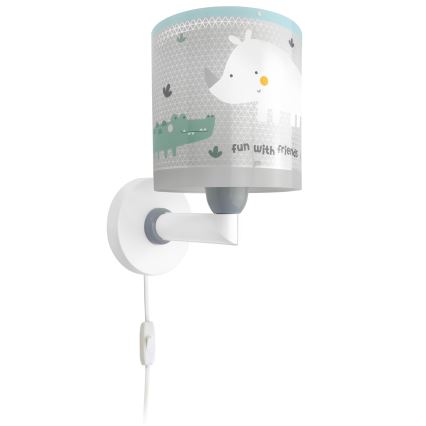 Dalber 60629 - Dziecięcy kinkiet RHICO AND CROCO 1xE27/15W/230V