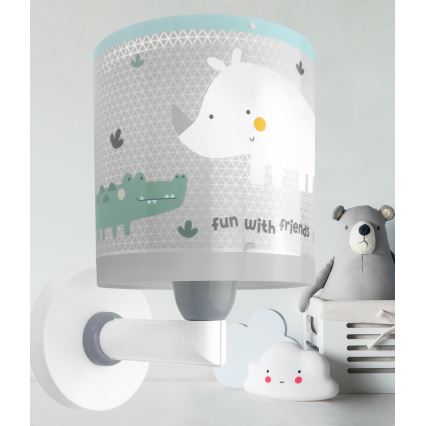 Dalber 60629 - Dziecięcy kinkiet RHICO AND CROCO 1xE27/15W/230V