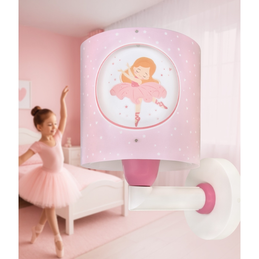 Dalber 60919 - Dziecięca lampa ścienna PRINCESS DANCE 1xE27/15W/230V różowa