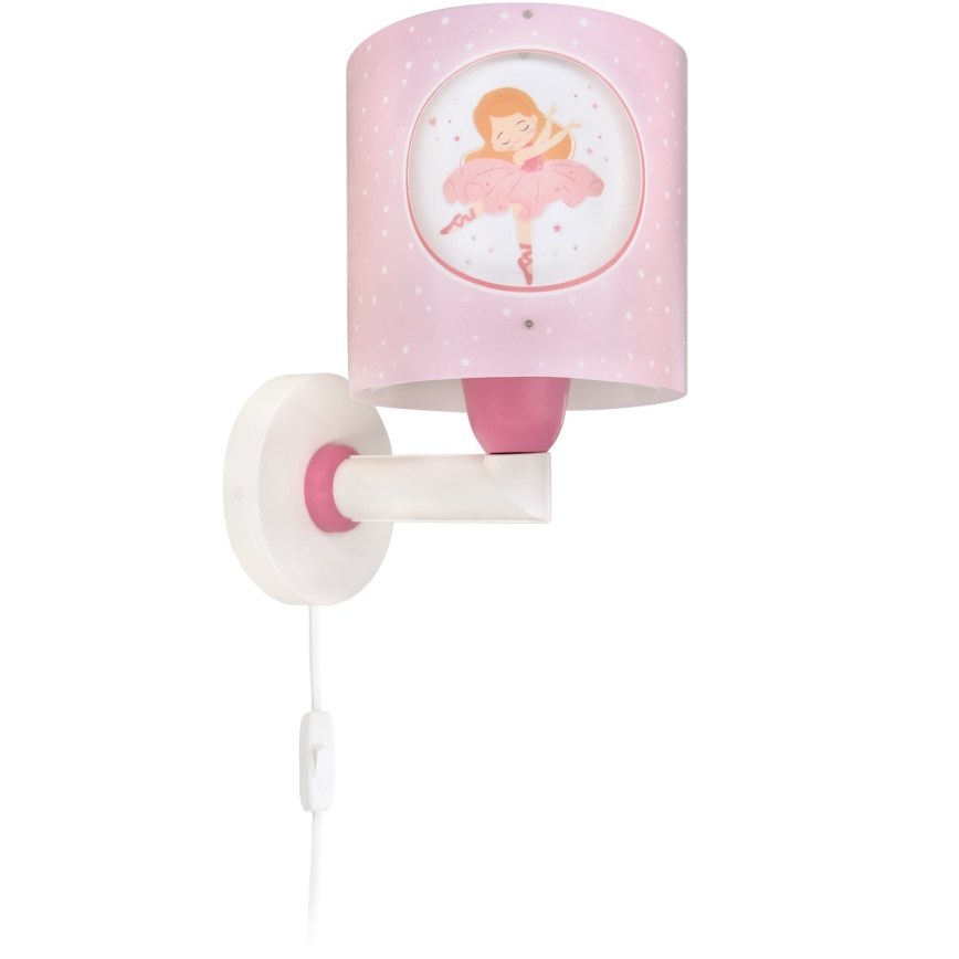 Dalber 60919 - Dziecięca lampa ścienna PRINCESS DANCE 1xE27/15W/230V różowa