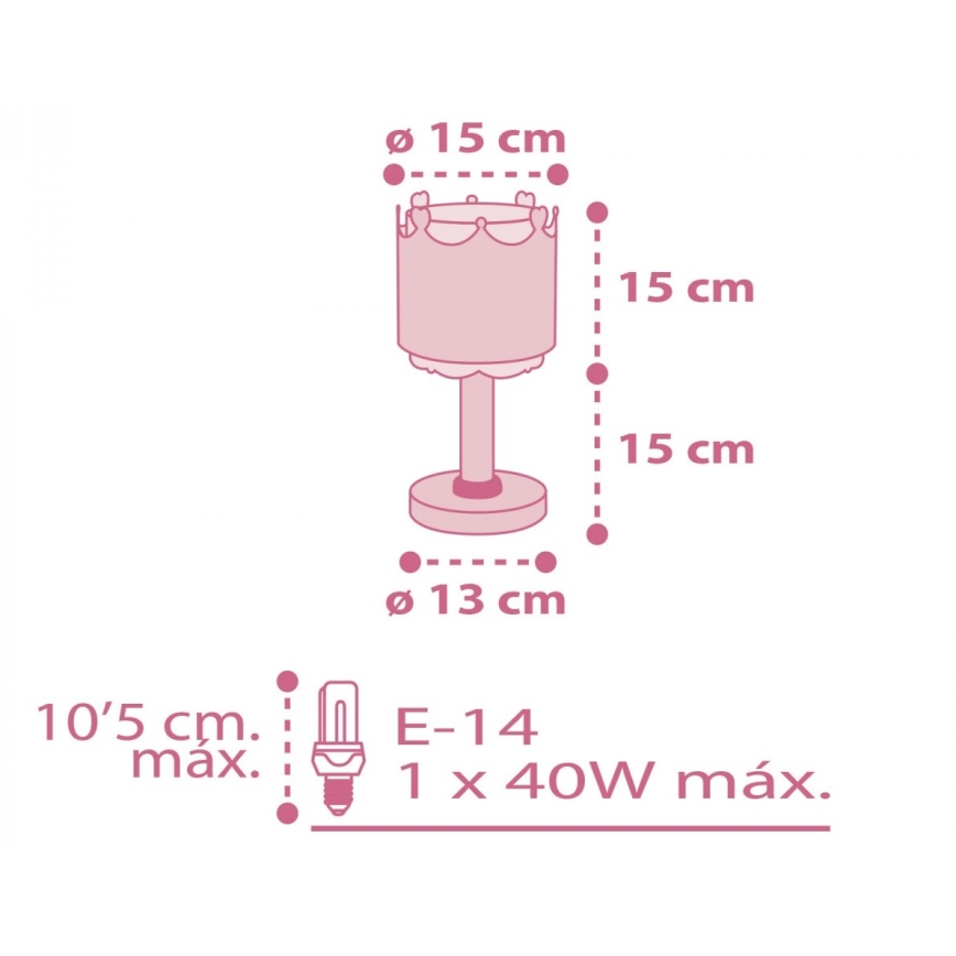 Dalber 61101 - Lampka dziecięca LITTLE QUEEN 1xE14/40W/230V