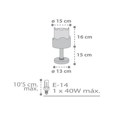 Dalber 61151H - Lampka dziecięca BUNNY 1xE14/40W/230V zielona