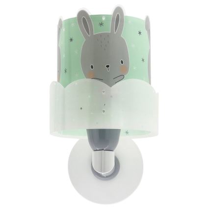 Dalber 61159H - Kinkiet dziecięcy BUNNY 1xE27/60W/230V zielony