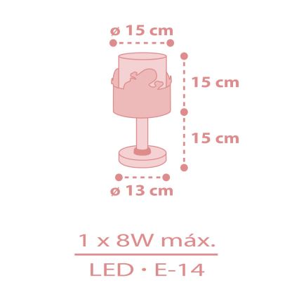 Dalber 61171S - Lampka dziecięca WHALE DREAMS 1xE14/8W/230V różowe