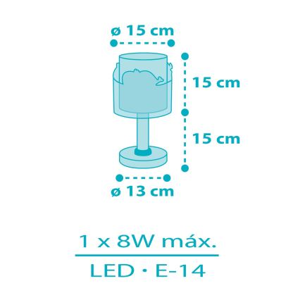 Dalber 61171T - Lampka dziecięca WHALE DREAMS 1xE14/8W/230V niebieski