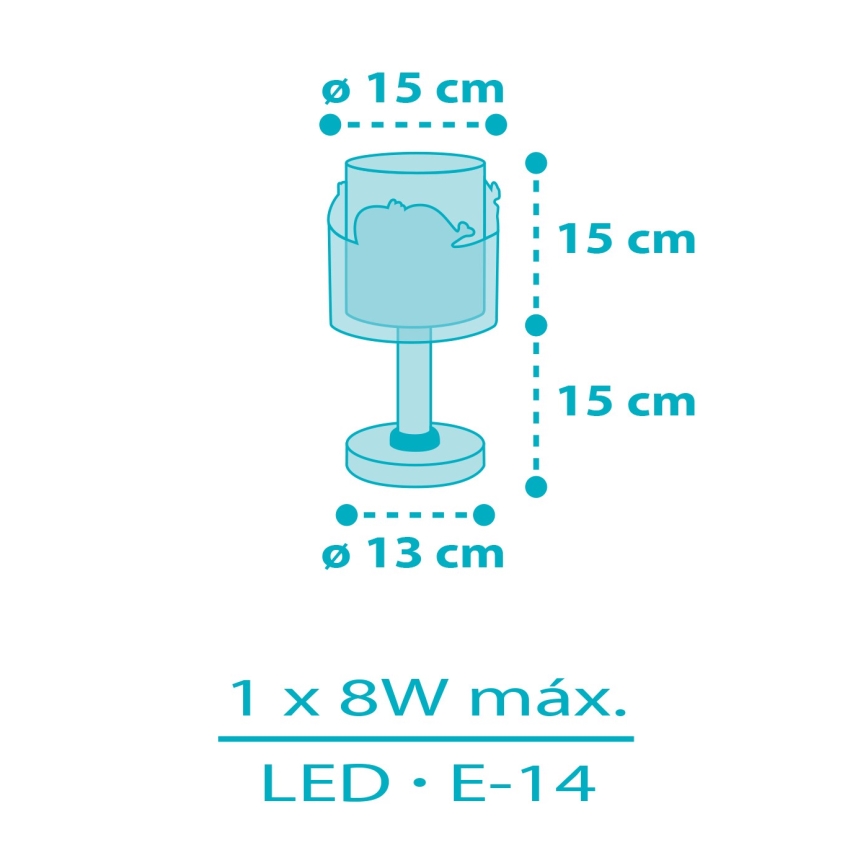 Dalber 61171T - Lampka dziecięca WHALE DREAMS 1xE14/8W/230V niebieski