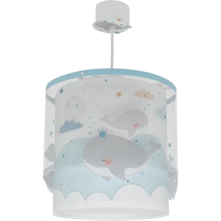 Dalber 61172T - Żyrandol dziecięcy WHALE DREAMS 1xE27/15W/230V niebieski
