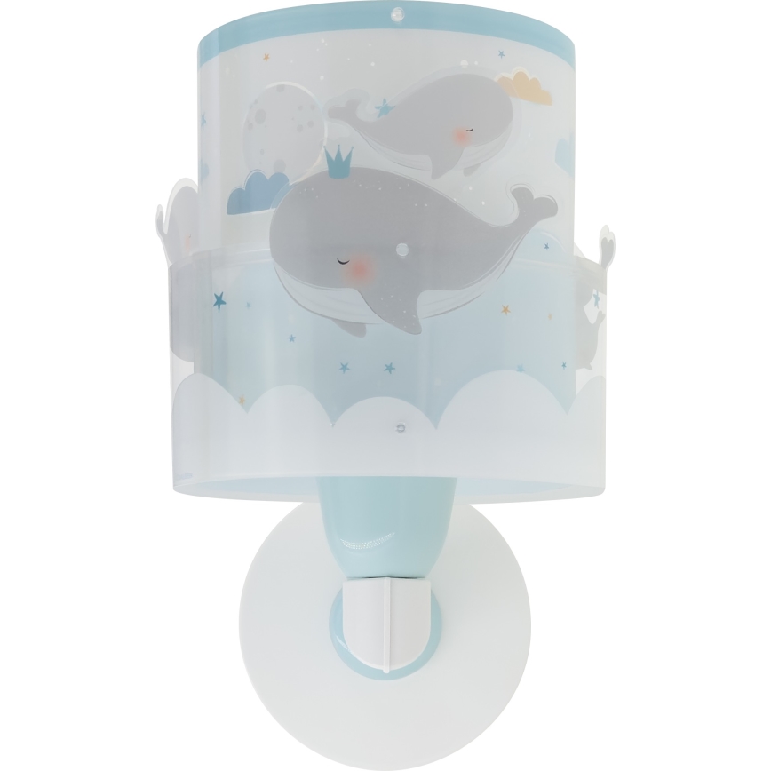 Dalber 61179T - Kinkiet dziecięcy WHALE DREAMS 1xE27/15W/230V niebieski