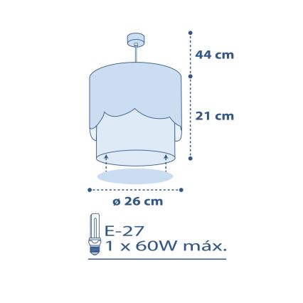 Dalber 61232T - Żyrandol dziecięcy MOON 1xE27/60W/230V