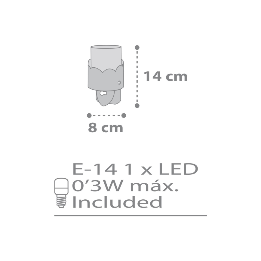Dalber 61235E - LED Lampka do gniazda MOON 1xE14/0,5W/230V