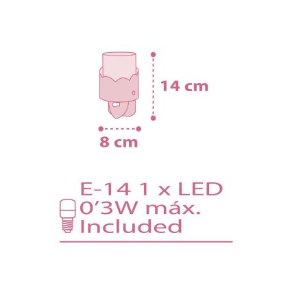 Dalber 61235S - LED Lampka do gniazda MOON 1xE14/0,3W/230V