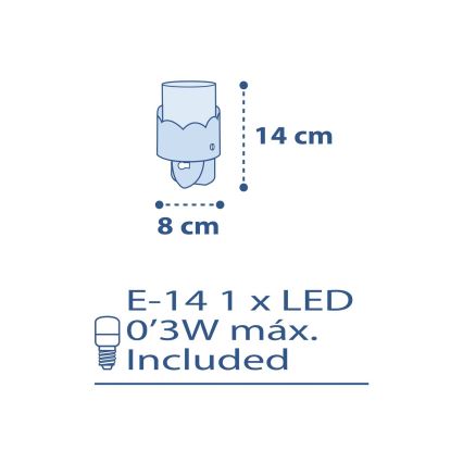 Dalber 61235T - LED Lampka do gniazda MOON 1xE14/0,3W/230V